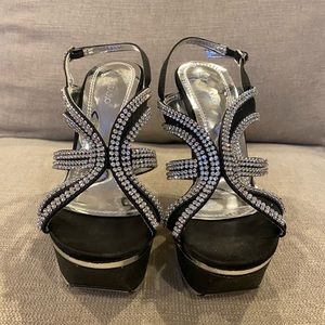 Ussaro women’s platform shoes with rhinestones